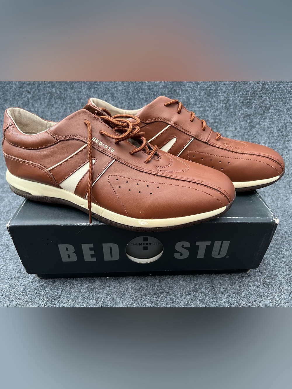 Bed Stu The Next Step Men's Size 11 Leather Shoes Sneakers Brown - New With Flaw
